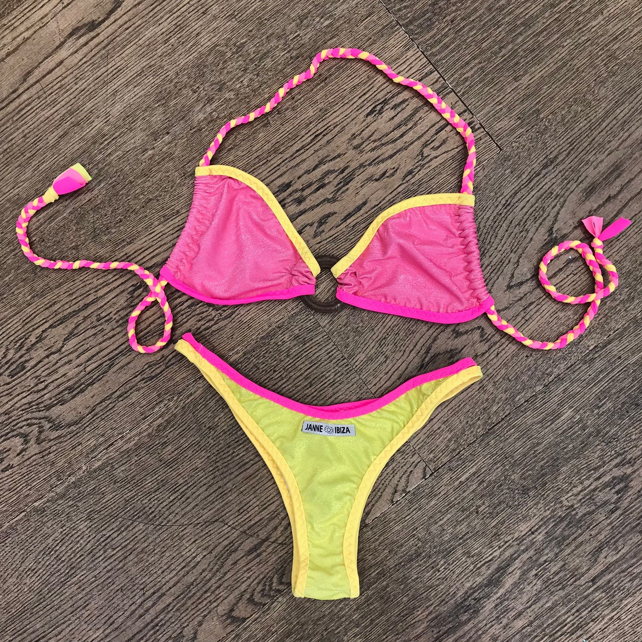 239 - Bikini Janne Ibiza - lurex rosa e giallo � GLAMOUR IN ROSE