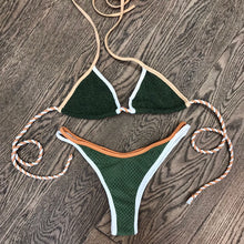 Carica l&#39;immagine nel visualizzatore di Gallery, 265 - Bikini Janne Ibiza - lurex verde e macramè
