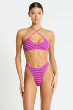 Carica l&#39;immagine nel visualizzatore di Gallery, Bikini Selena - RIGHE FUXIA VIOLA
