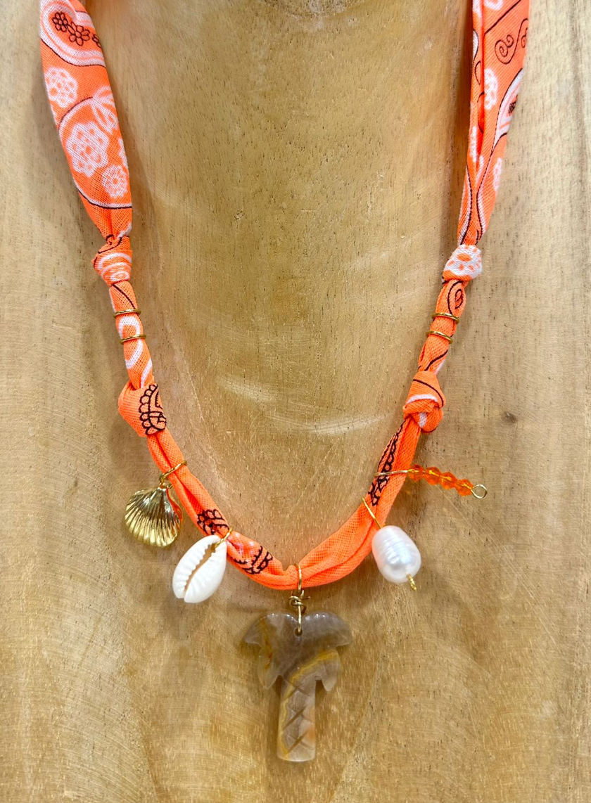 COLLANA BANDANA - ARANCIO FLUO (I)